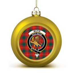 ScotsTee Shop Scottish McFie Modern Crest Tartan Christmas Ball Ornament