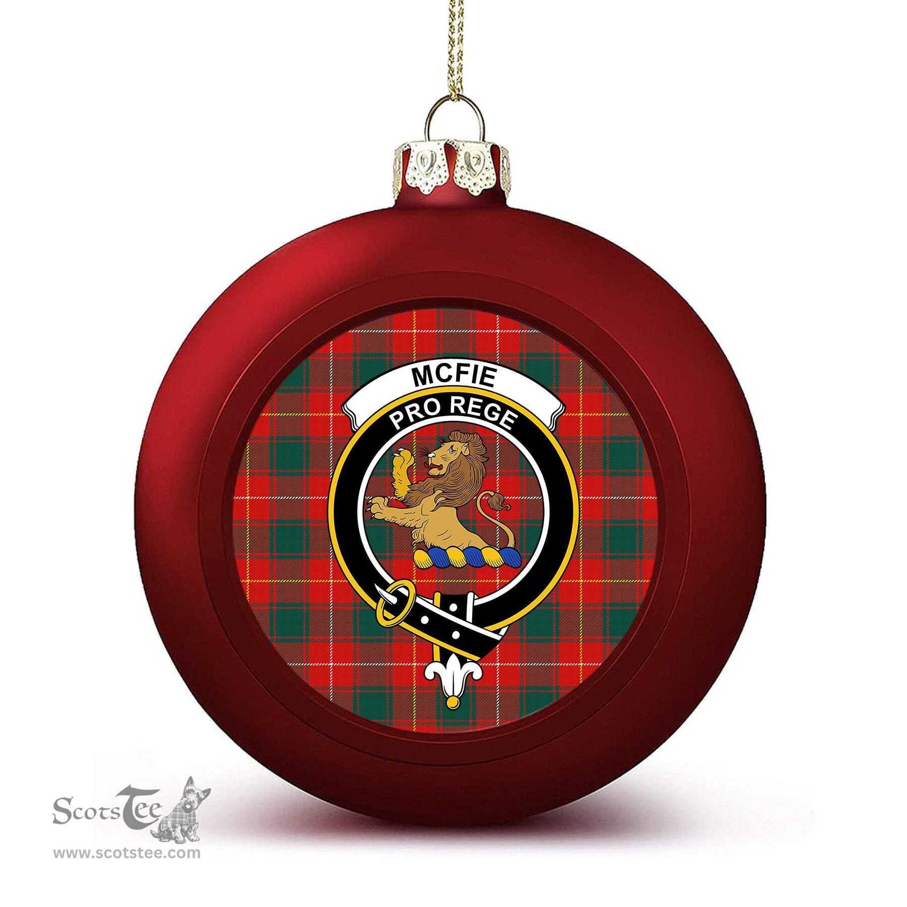 ScotsTee Shop Scottish McFie Modern Crest Tartan Christmas Ball Ornament