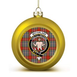 ScotsTee Shop Scottish McFarland Red Ancient Crest Tartan Christmas Ball Ornament