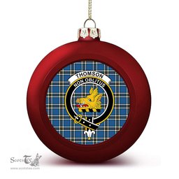 ScotsTee Shop Scottish Thomson Blue Modern Clan Crest Tartan Christmas Ball Ornament