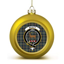 ScotsTee Shop Scottish Scott Green Modern Crest Tartan Christmas Ball Ornament