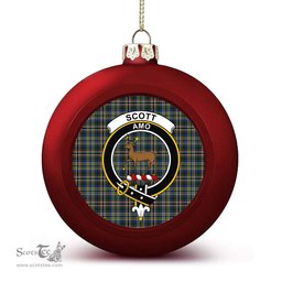 ScotsTee Shop Scottish Scott Green Modern Crest Tartan Christmas Ball Ornament