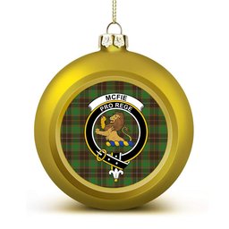 ScotsTee Shop Scottish McFie Hunting Ancient Crest Tartan Christmas Ball Ornament