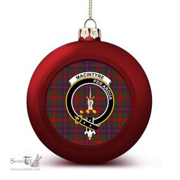 ScotsTee Shop Scottish MacIntyre of Gatehouse Crest Tartan Christmas Ball Ornament