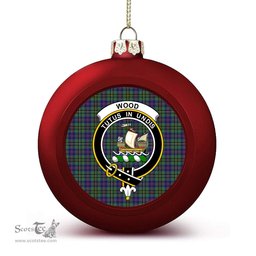 ScotsTee Shop Scottish Wood SC Crest Tartan Christmas Ball Ornament