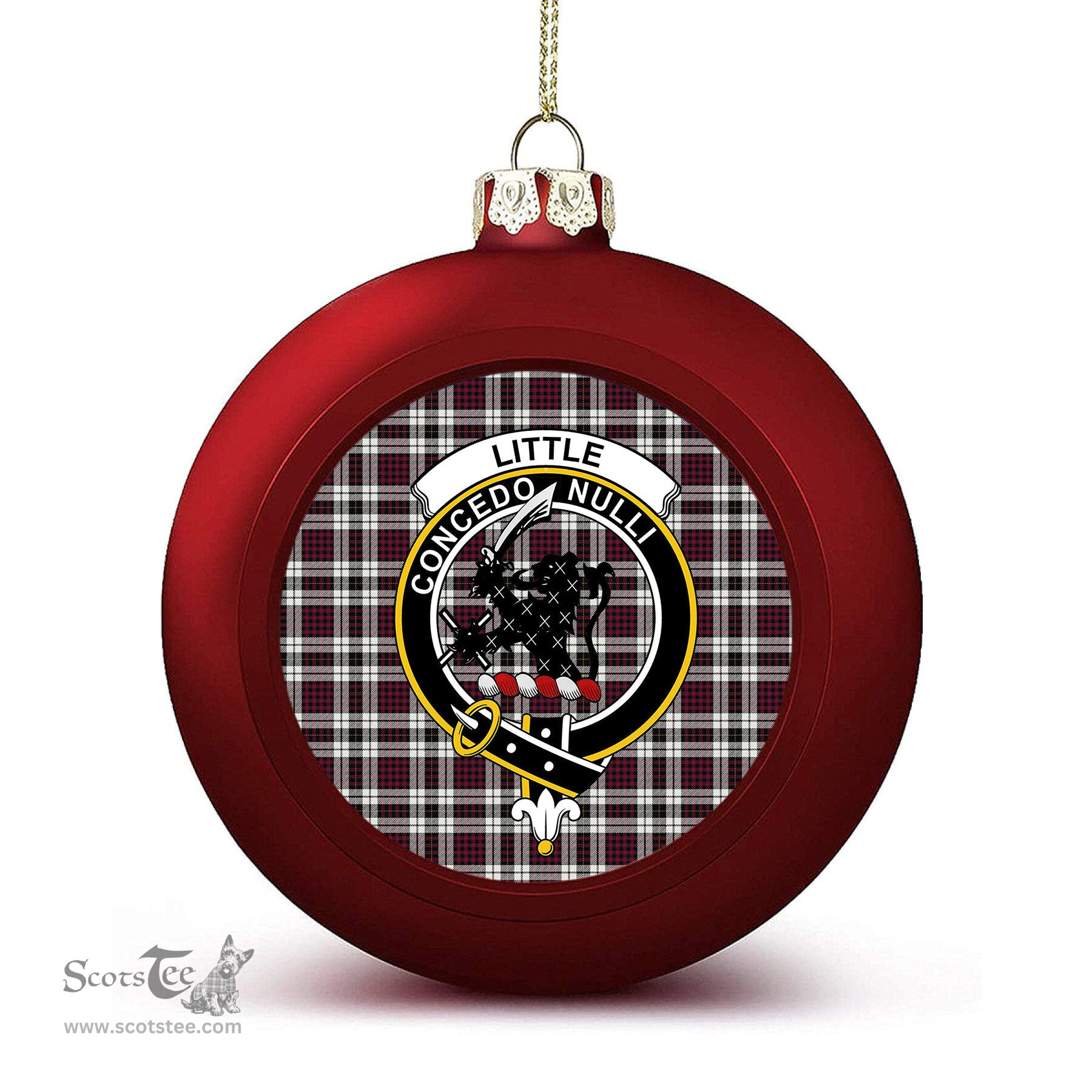 ScotsTee Shop Scottish Little Dress Modern Crest Tartan Christmas Ball Ornament