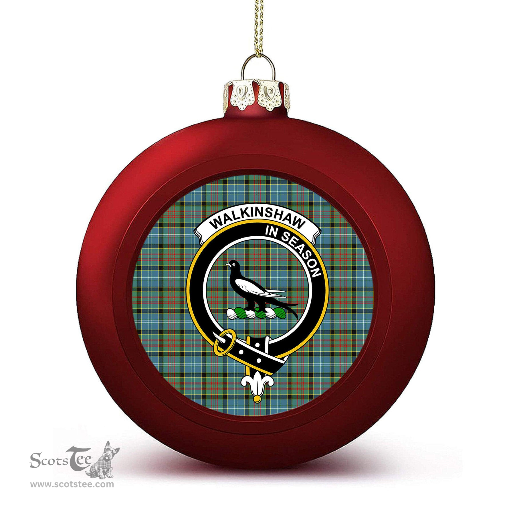 ScotsTee Shop Scottish Walkinshaw Crest Tartan Christmas Ball Ornament