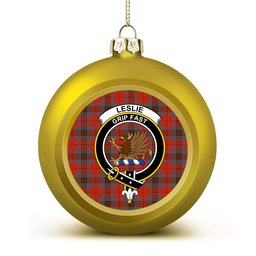 ScotsTee Shop Scottish Leslie Ancient Crest Tartan Christmas Ball Ornament