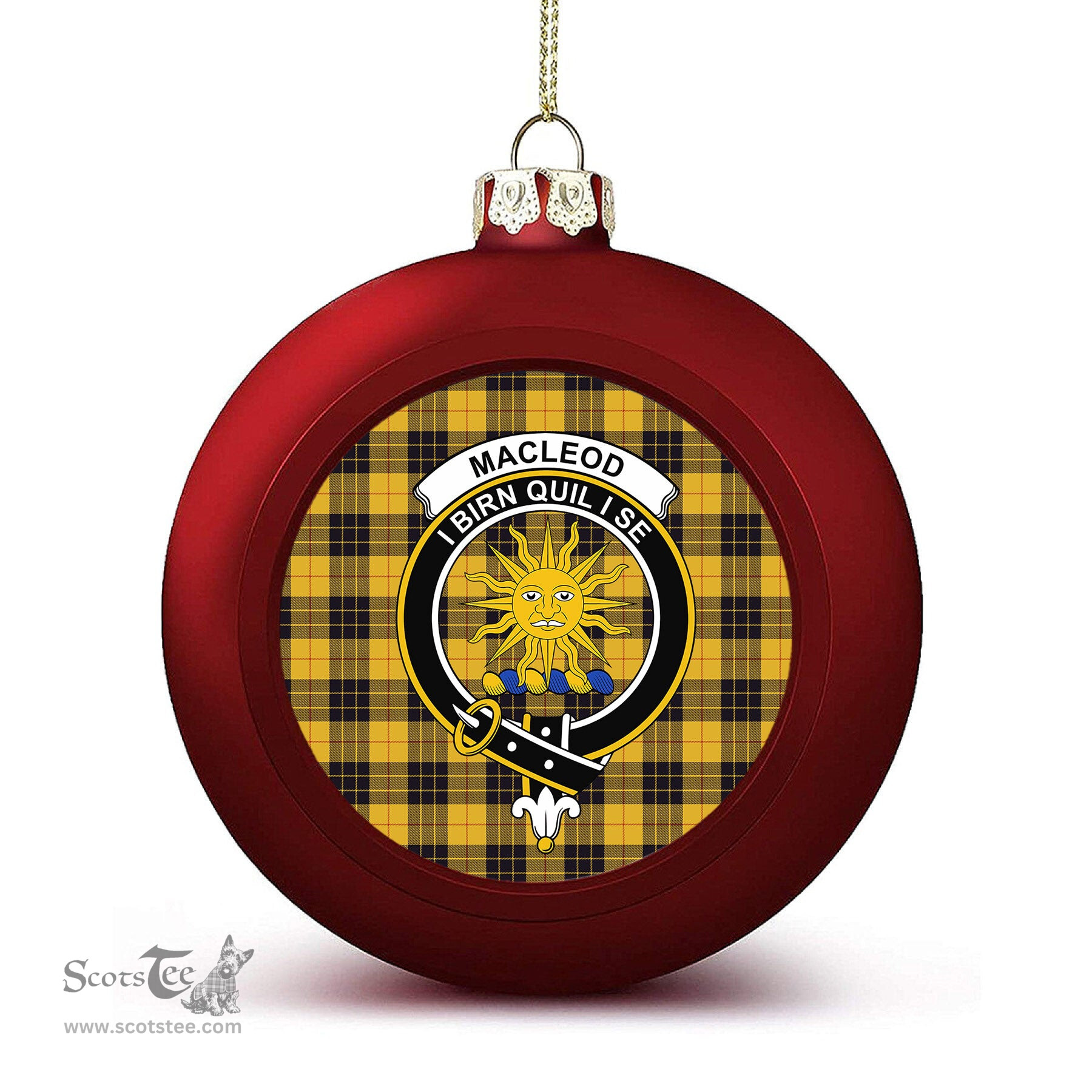 ScotsTee Shop Scottish MacLeod of Lewis Ancient SC Crest Tartan Christmas Ball Ornament