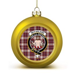 ScotsTee Shop Scottish McFarland Dress Modern Crest Tartan Christmas Ball Ornament