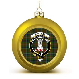 ScotsTee Shop Scottish MacLean of Kingairloch Crest Tartan Christmas Ball Ornament