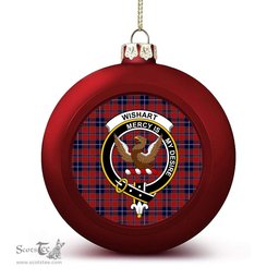 ScotsTee Shop Scottish Wishart Dress Crest Tartan Christmas Ball Ornament