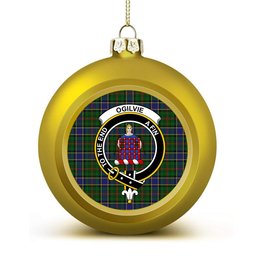 ScotsTee Shop Scottish Ogilvie Hunting 1 Crest Tartan Christmas Ball Ornament