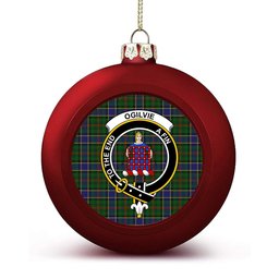 ScotsTee Shop Scottish Ogilvie Hunting 1 Crest Tartan Christmas Ball Ornament