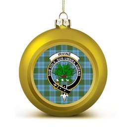 ScotsTee Shop Scottish Irvine of Glentulchan Modern Crest Tartan Christmas Ball Ornament