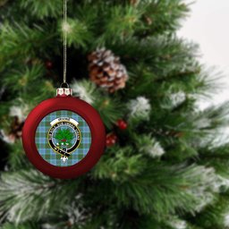ScotsTee Shop Scottish Irvine of Glentulchan Modern Crest Tartan Christmas Ball Ornament