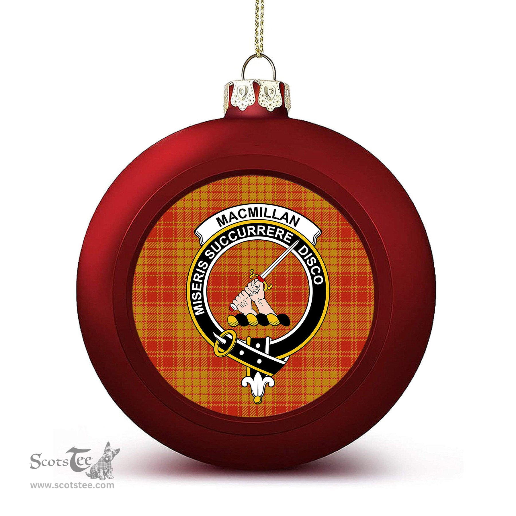 ScotsTee Shop Scottish MacMillan Dress Ancient Crest Tartan Christmas Ball Ornament