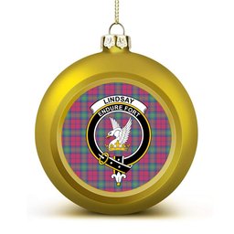 ScotsTee Shop Scottish Lindsay Ancient Crest Tartan Christmas Ball Ornament