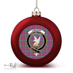 ScotsTee Shop Scottish Lindsay Ancient Crest Tartan Christmas Ball Ornament