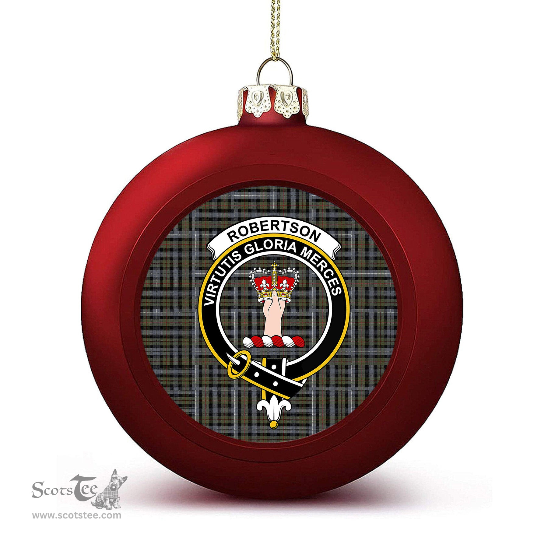 ScotsTee Shop Scottish Robertson Hunting #2 Ancient Crest Tartan Christmas Ball Ornament