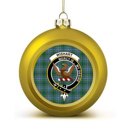 ScotsTee Shop Scottish Wishart Hunting Ancient Crest Tartan Christmas Ball Ornament