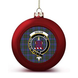 ScotsTee Shop Scottish Ogilvie (Ogilvy) Hunting Modern Crest Tartan Christmas Ball Ornament