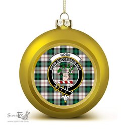 ScotsTee Shop Scottish Ross Arisaid Modern Crest Tartan Christmas Ball Ornament