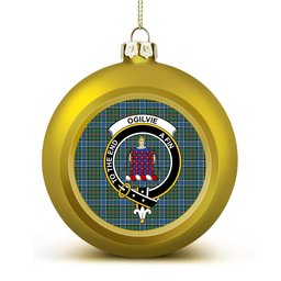 ScotsTee Shop Scottish Ogilvie (Ogilvy) Hunting Ancient Crest Tartan Christmas Ball Ornament