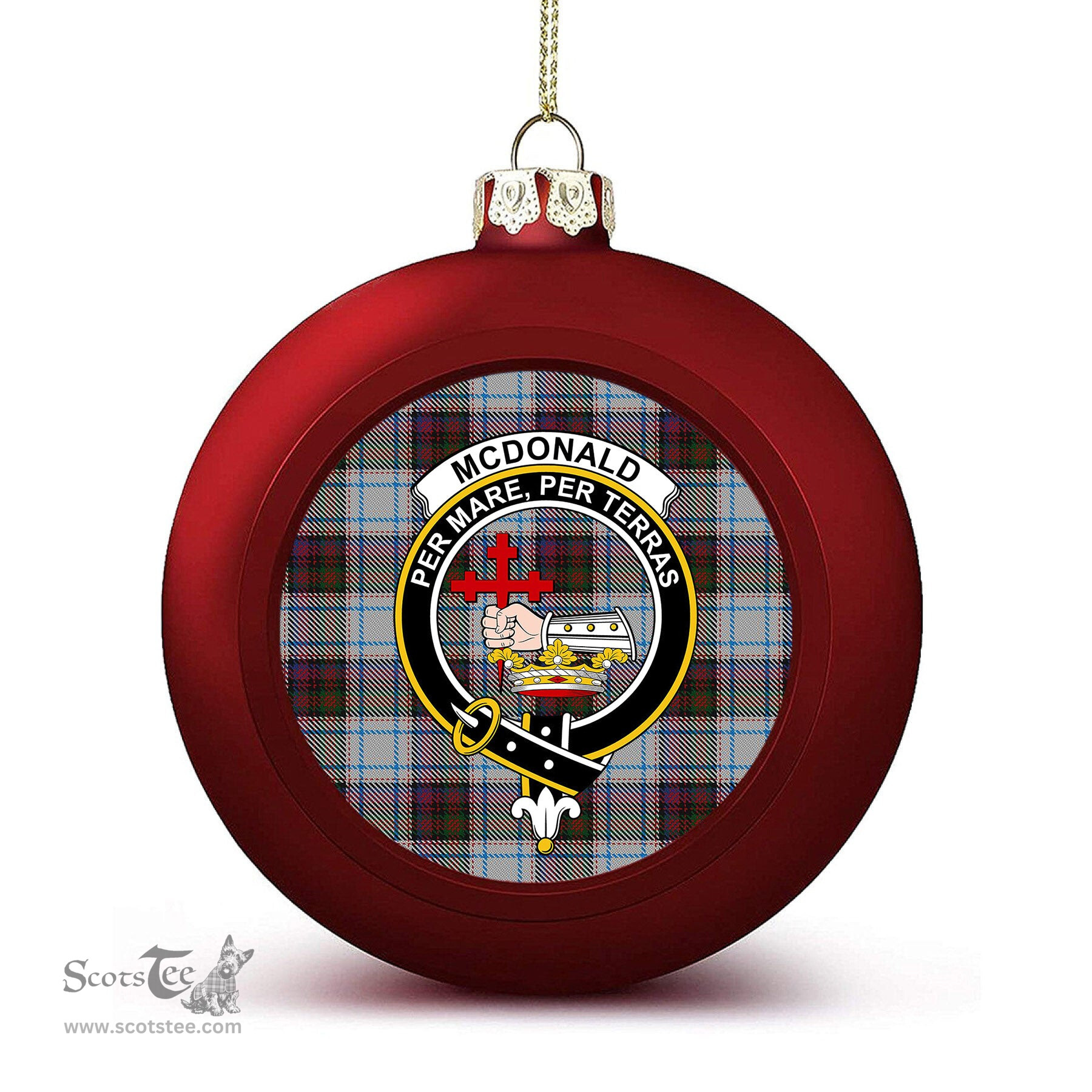 ScotsTee Shop Scottish McDonald Dress Ancient Crest Tartan Christmas Ball Ornament