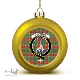 ScotsTee Shop Scottish Muirhead Ancient Crest Tartan Christmas Ball Ornament