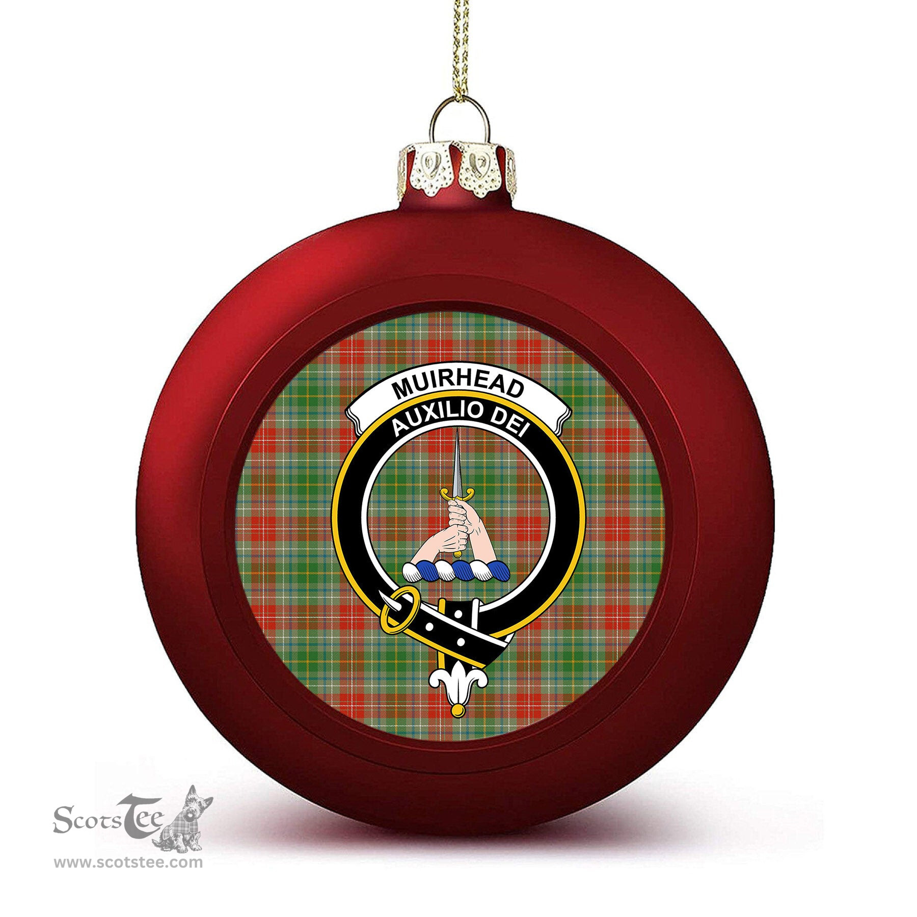 ScotsTee Shop Scottish Muirhead Ancient Crest Tartan Christmas Ball Ornament