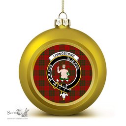 ScotsTee Shop Scottish Livingstone Crest Tartan Christmas Ball Ornament