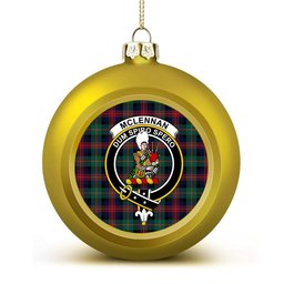 ScotsTee Shop Scottish McLennan Modern Crest Tartan Christmas Ball Ornament