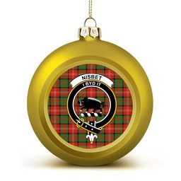 ScotsTee Shop Scottish Nisbet Ancient Crest Tartan Christmas Ball Ornament