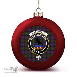 ScotsTee Shop Scottish MacDonell of Glengarry 2 Crest Tartan Christmas Ball Ornament