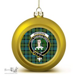 ScotsTee Shop Scottish Paterson Ancient Crest Tartan Christmas Ball Ornament