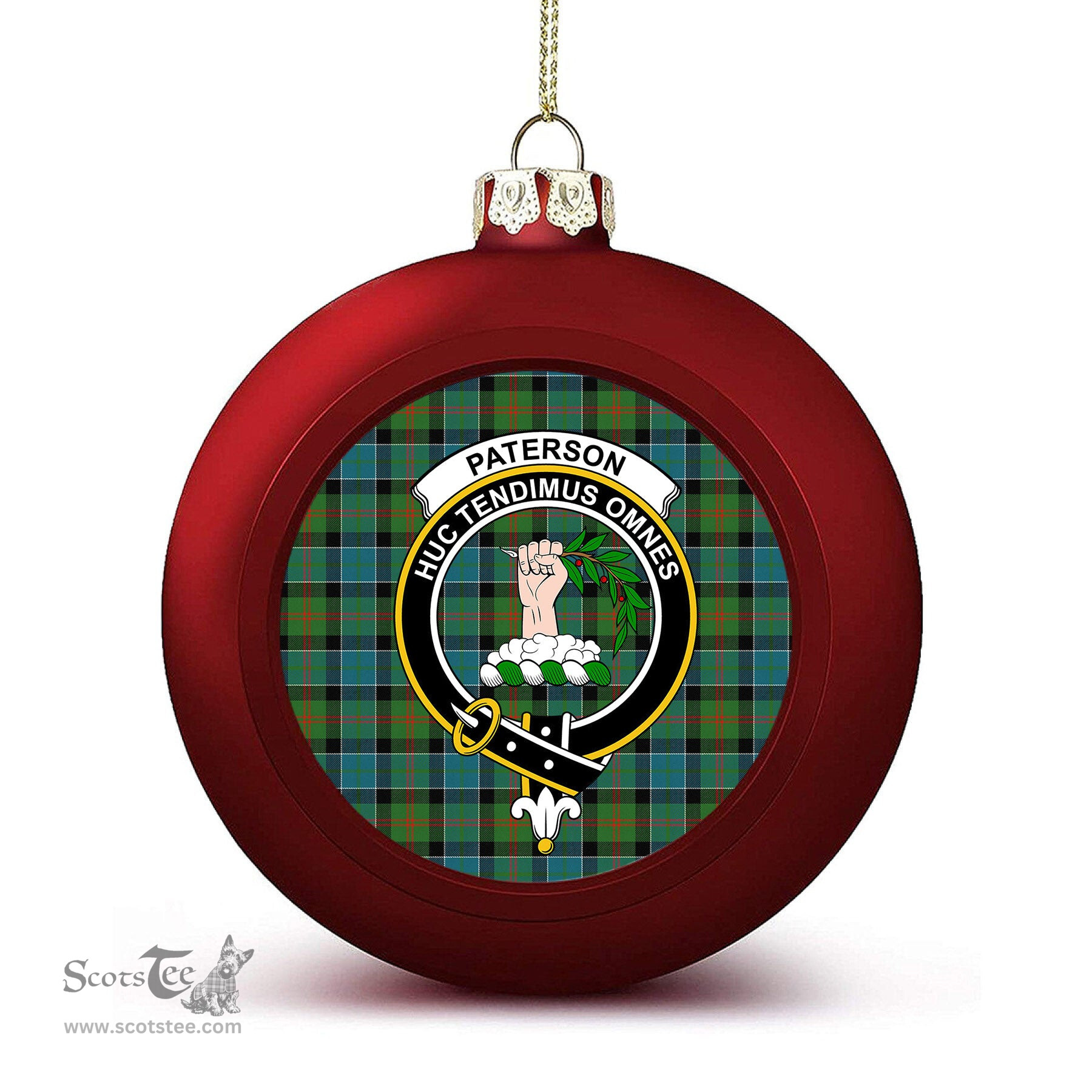 ScotsTee Shop Scottish Paterson Ancient Crest Tartan Christmas Ball Ornament