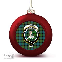 ScotsTee Shop Scottish Paterson Ancient Crest Tartan Christmas Ball Ornament