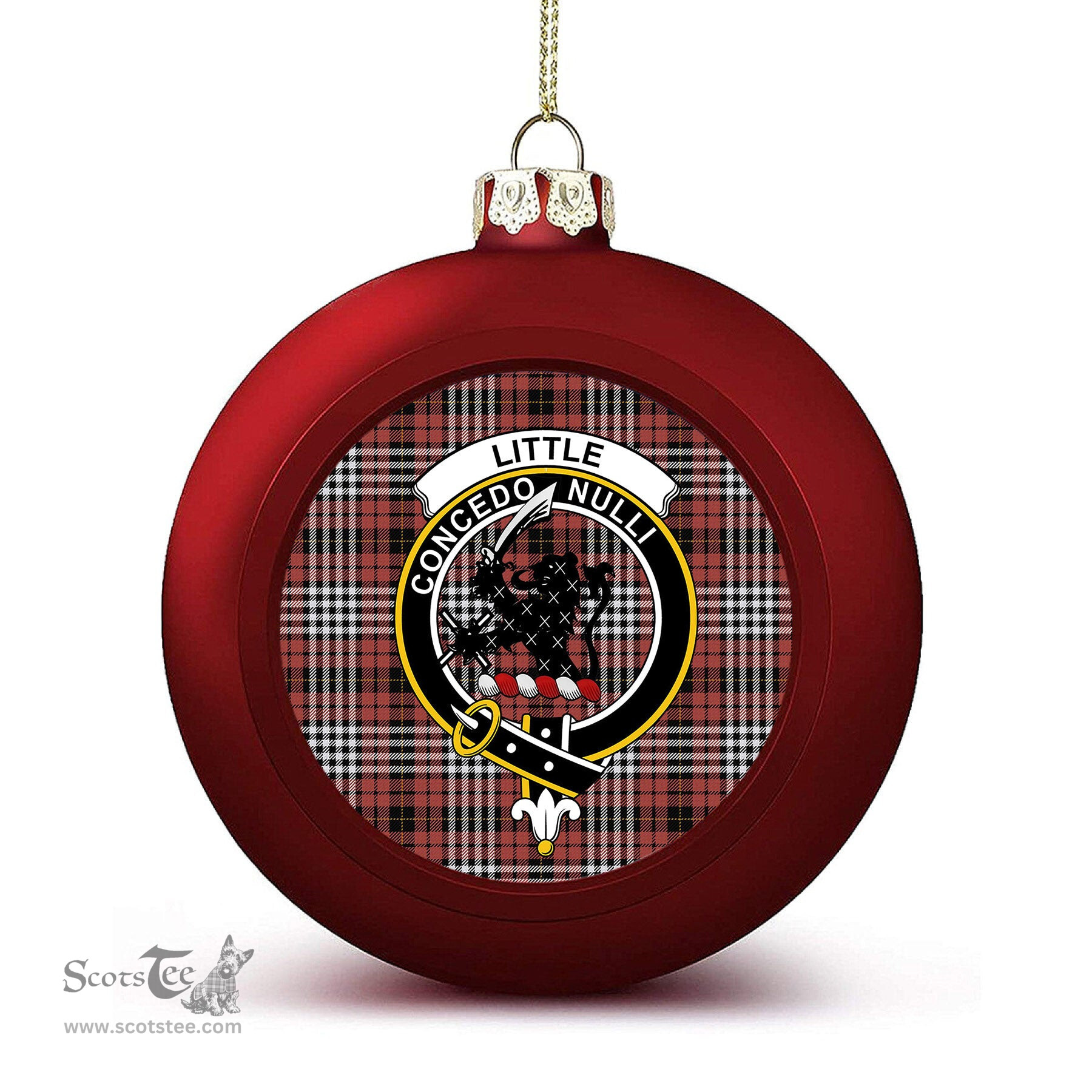 ScotsTee Shop Scottish Little of Morton Rigg Ancient Crest Tartan Christmas Ball Ornament