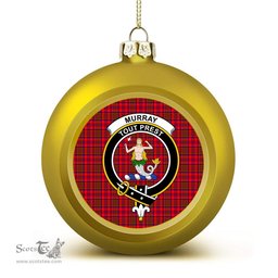 ScotsTee Shop Scottish Murray of Tulloch Modern Crest Tartan Christmas Ball Ornament