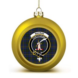 ScotsTee Shop Scottish MacRae Hunting 4 Crest Tartan Christmas Ball Ornament
