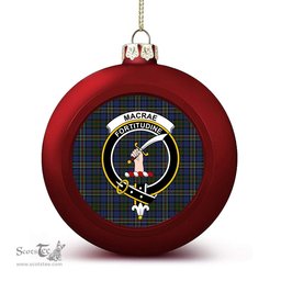 ScotsTee Shop Scottish MacRae Hunting 4 Crest Tartan Christmas Ball Ornament