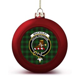 ScotsTee Shop Scottish MacAuley of Lewis Crest Tartan Christmas Ball Ornament