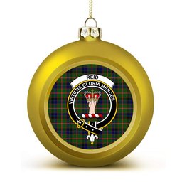 ScotsTee Shop Scottish Reid Green Crest Tartan Christmas Ball Ornament