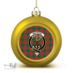 ScotsTee Shop Scottish MacPhail Blue Bands Ancient Crest Tartan Christmas Ball Ornament