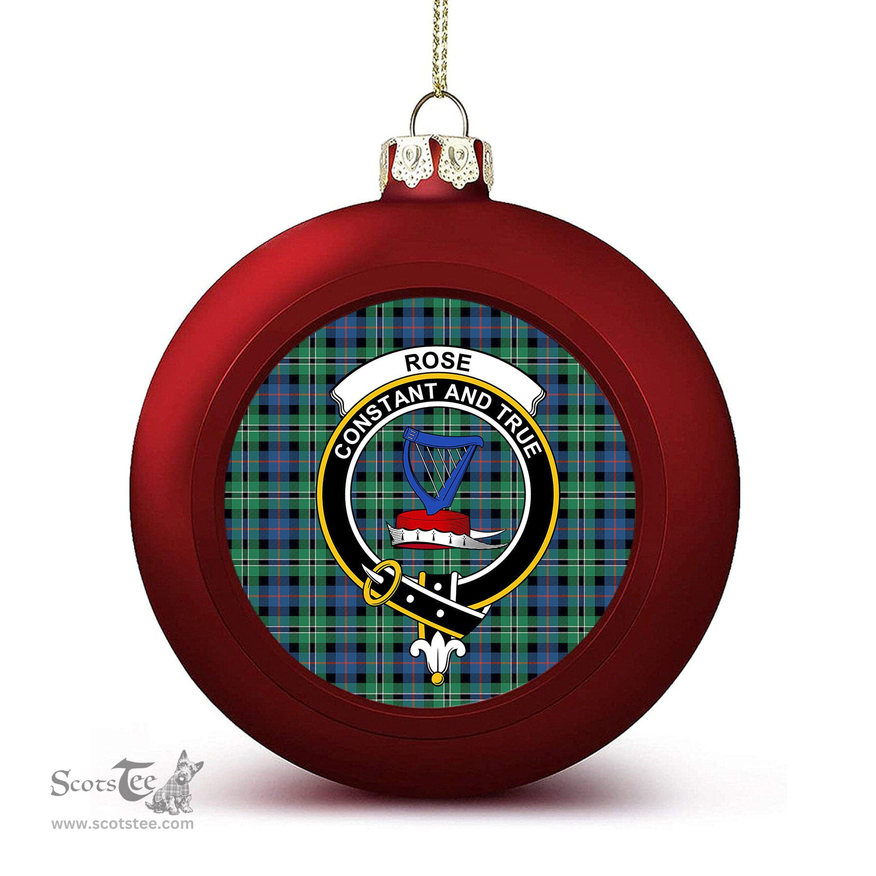 ScotsTee Shop Scottish Rose Hunting Ancient Crest Tartan Christmas Ball Ornament