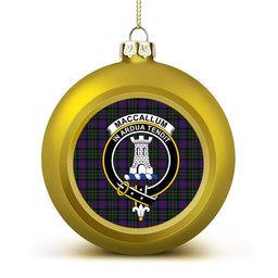 ScotsTee Shop Scottish MacCallum of Berwick Crest Tartan Christmas Ball Ornament