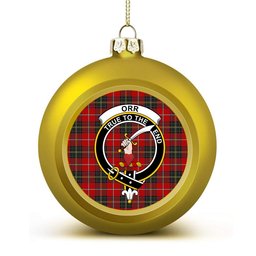ScotsTee Shop Scottish Orr Senior, Gerald William Crest Tartan Christmas Ball Ornament