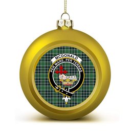 ScotsTee Shop Scottish McDonald Lord of the Isles Hunting Modern Crest Tartan Christmas Ball Ornament