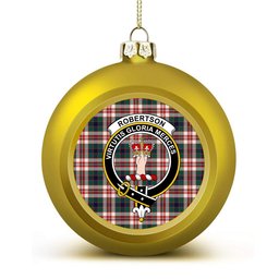 ScotsTee Shop Scottish Robertson Dress Modern Crest Tartan Christmas Ball Ornament